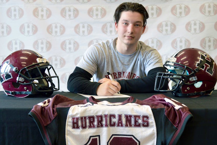 Jared MacDonald will play football and study in the welding fabrication program at Holland College this fall.