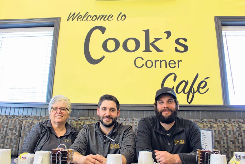 Jonathan, Chris and Linda Gallant recently opened a new restaurant attached to their business, Cook’s Corner Convenience and Café in Miscouche.