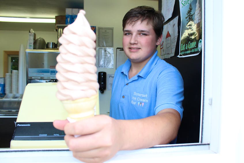 Harrison Duffy, 16, opened Somerset Ice Cream Bar in Kinkora earlier this summer. He’s had a busy first season and is holding a customer appreciation day on Sept. 29 to show his thanks to the community.