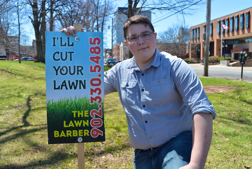 Stephen Pitre, 16, of Lake Verde went looking for a summer job last year and decided to go into business for himself. He’s now set to enter his second summer as the Lawn Barber.