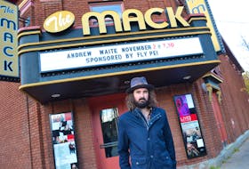 Andrew Waite stands outside The Mack in Charlottetown where he will launch his new CD today at 7:30 p.m. Besides performing, Waite likes teaching music to young people.