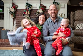 Kent and Rebecca Fraser, shown with their daughters, Marin, left, and Ella, are representing Dalhousie Medical Research Foundation’s 2018-19 Fall Molly Appeal supporting the Dalhousie Medical School. Ella spent her first Christmas last year at the IWK, receiving treatment for leukemia. Following months of successful treatment made possible by research, the Frasers are hopeful they will be able to bring their two daughters home to the Island this year for a big family Christmas. - Geworsky Imaging/Special to The Guardian