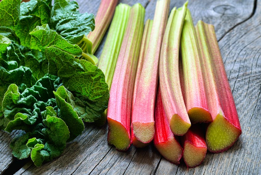 Pick up some fresh rhubarb this time of year as it’s delicious in a variety of recipes.