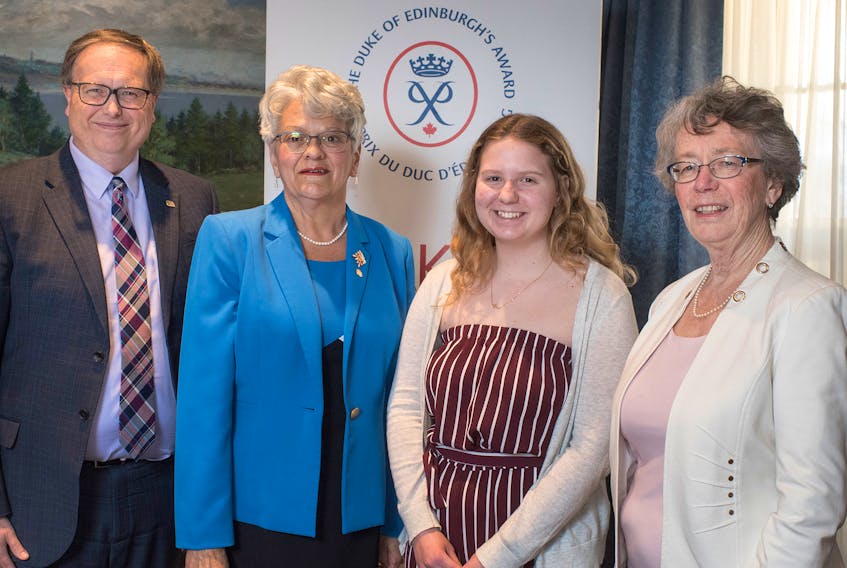 A Reception of Recognition was held April 4 at Government House in Charlottetown. Among those attending are Neil Thompson, president, Lt-Gov. Antoinette Perry, Melanie Mitchell, gold recipient, and Susan Willis, deputy minister of Education, Early Learning and Culture.