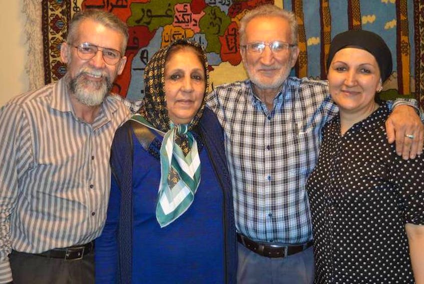 Refugee couple Sayed and Bibi Fazli appear in a handout photo with their daughter,r Sara Sadat, and her husband, Akbar. The Fazlis arrived safely in Charlottetown last month.