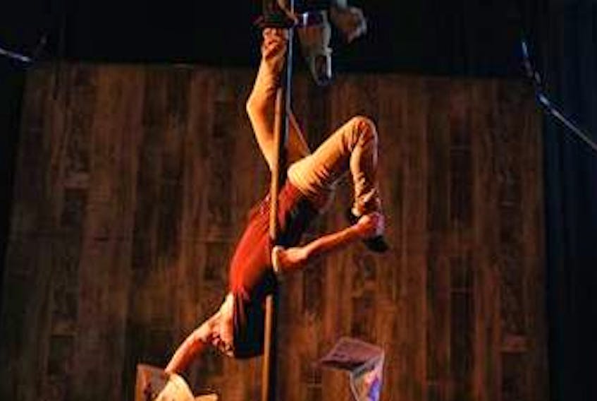 An artist performs at a “Chute Libre” show. The Quebec company will perform a pay-what-you-will show at the Homburg Theatre of the Confederation Centre of the Arts on April 4 at 6 p.m. Submitted