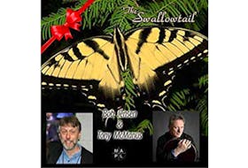 This is the cover for “The Swallowtail”, a new release from Bob Jensen and Tony McManus.
