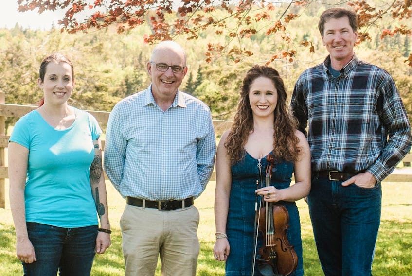 Keelin Wedge, John B Webster, Courtney Hogan-Chandler and Eddy Quinn of the band Fiddlers' Sons will host The Egg Farmers of Prince Edward Island Close to the Ground Concert Series at  Kaylee Hall Pooles Corner every Thursday, 8 p.m., from July 4 through Sept. 26.