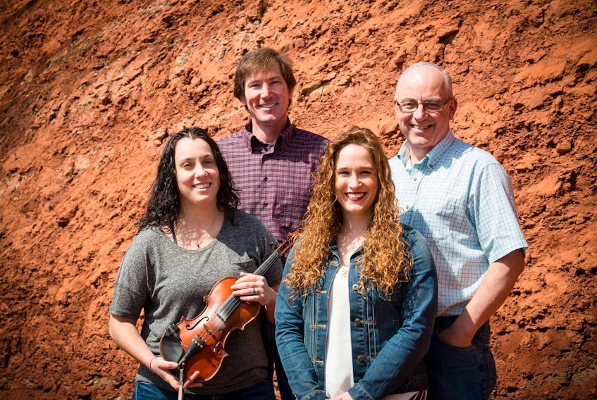 Keelin Wedge, Eddy Quinn, Courtney Hogan-Chandler and John B Webster, of the band Fiddlers' Sons, will play the Cymbria Lions Club in Rustico on July 22 at 7:30 p.m.