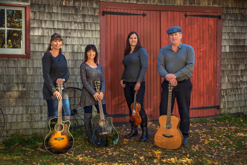 Treble with Girls (Jolee Patkai, left, Maxine MacLennan, Sheila MacKenzie and Norman Stewart) are at this week's Cymbria Lions Club Ceilidh on July 8, 7:30 p.m. Doors open at 6:30 p.m.