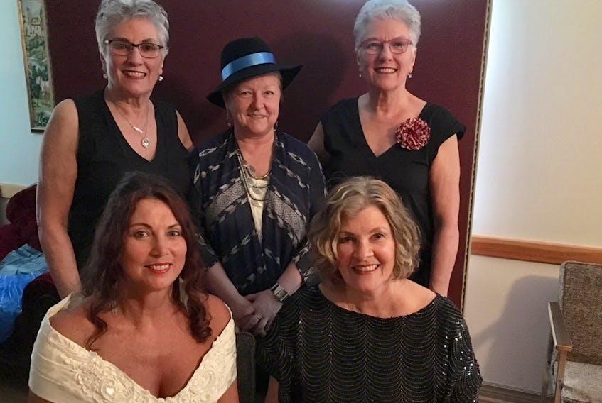 The Lady Singers of our Century are in concert on Monday, Aug. 6, at St. Joachim’s Hall, Vernon River. Back row are Joan Reeves, Colleen MacPhee and Judy MacGregor, with Jolee Patkai and Keila Glydon in the front row.