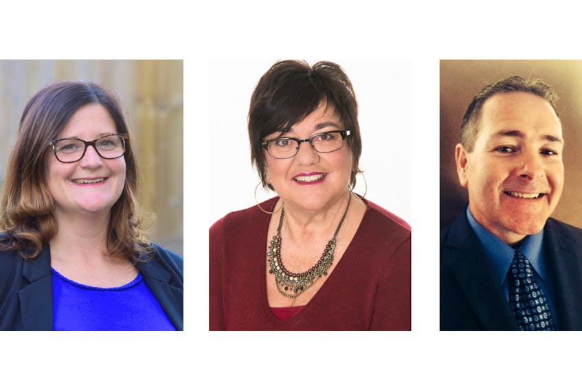 As of Oct. 25, three people have already announced their intention to run for Doug Currie's former provincial seat in District 11, Charlottetown-Parkdale. They are, from left, Karla Bernard for the Green party, and Marcia Carroll and Bob Doiron for the Liberals. (The Guardian/Submitted photos)