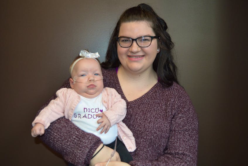 Taylor Zippel says she’s grateful for the generosity of Islanders whose donations to the Queen Elizabeth Hospital Foundation make it possible to buy necessary medical equipment that helped her daughter Emelia Ingram. Emelia was born weighing one pound, nine ounces and 12 inches long. SUBMITTED PHOTO