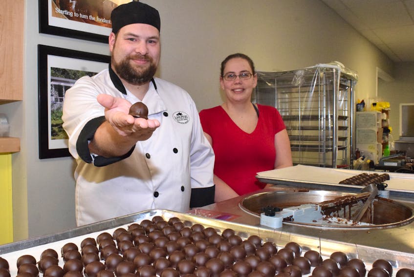 Ever-increasing demand for the sweets produced by Michael and Heather Foote of Appleton Chocolates Company in Tatamagouche is forcing the couple to move to a larger space less than two years after relocating to the village. Happily, however, they are only moving next door from their existing location on Main Street. Harry Sullivan/Truro Daily News