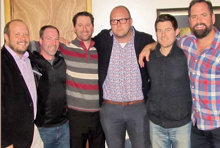 A Truro Bearcats 20-year reunion featured such players as Francois Paiement, left, Josh Boulton, Randy Frame, Anders Akerberg, Robbie Sutherland and Chris Wilcox.