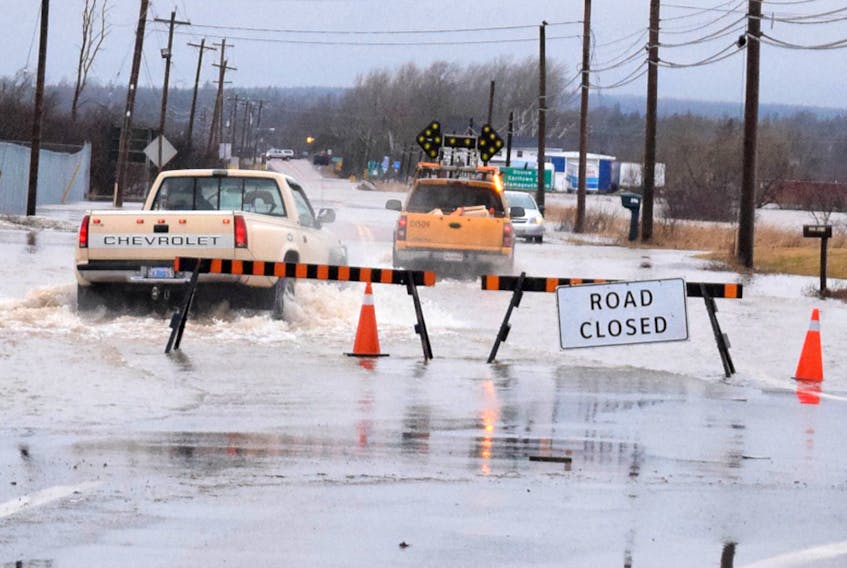 Heavy rains resulted in flooding conditions throughout a number of areas around Truro on Monday, including the section of Main Street in Bible Hill that intersects with Park Street and Farnham Road. Park Street was closed down Monday morning while Main Street closed during the afternoon right out to where it intersects with Highway 311. Motorists also had to use caution on East Prince Street, at right, where flooding hid deep potholes that had eroded into that section of the road.