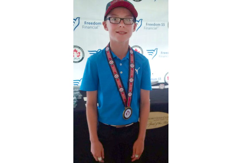Truro's Zach Gaudet carded a round of 88 to win the peewee boys division in a CJGA Linkster event on his home course.