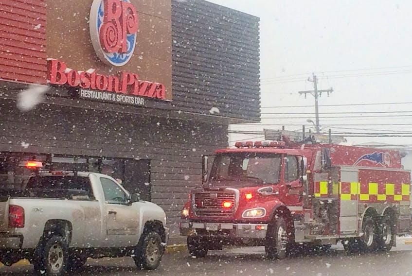 Gas leak at Truro Boston Pizza.