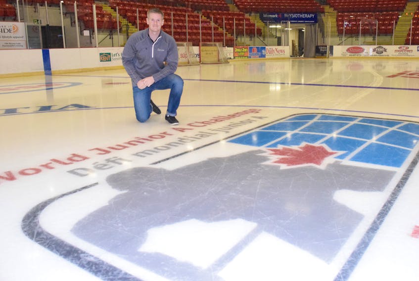 Matt Moore, general manager of the Rath-Eastlink Community Centre, is looking forward to the World Junior A Challenge hockey tournament, which officially begins on Sunday. Harry Sullivan/Truro Daily News