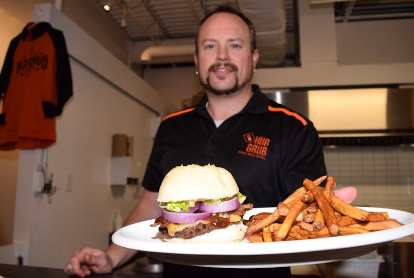 Trevor MacDonald of the Hub Grub in Truro plans to offer up a gouda cheese burger with red onion and a tasty BBQ sauce as his signature offering for Burger Week, which runs from Feb. 17-23. Ten different restaurants are participating this year with $2 from every burger/fries order going to the Truro Homeless Outreach Society.