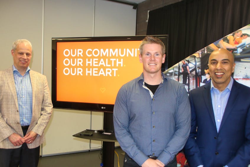 The Atlantic Vitality Expo will be held at the Rath Eastlink Community Centre in September. From left, Dwayne Boudreau, co-founder of Genrus United, Matt Moore, general manager of the Rath Eastlink Community Centre and Raj Makkar, from the Colchester-East Hants Health Centre took part in the announcement for the event.
