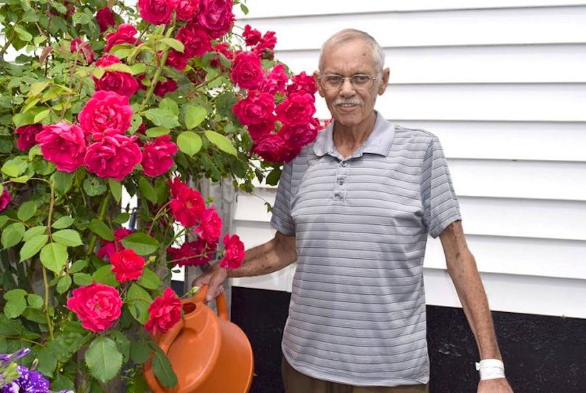 Roy Henderson of Truro Heights, who was recently diagnosed with terminal pancreatic cancer, continues to enjoy tending to his flower garden in his remaining days.