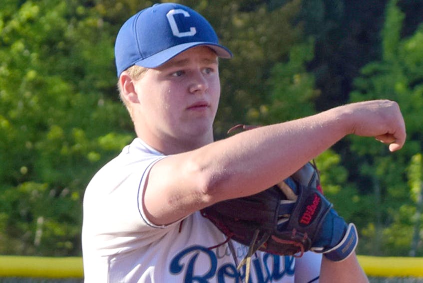 David Watson tossed a one-hitter as the Colchester Royals defeated Shallow Lake of Ontario 5-0 at the U19 national fast pitch championships in Napanee.