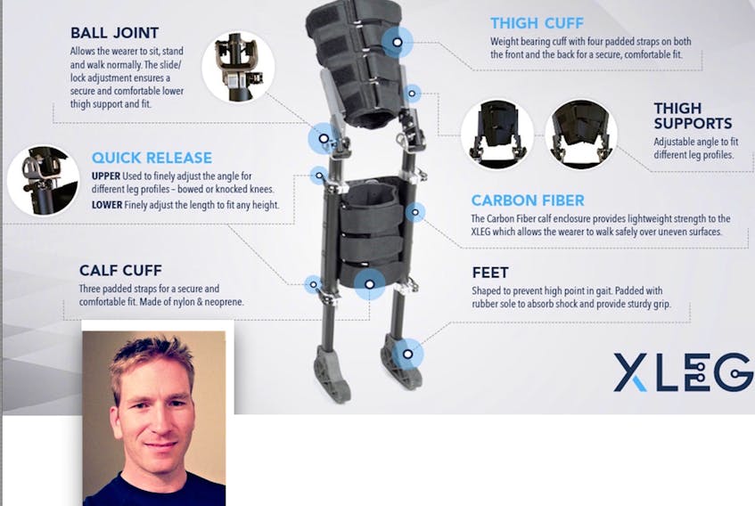 Reid Robinson, formerly from Hilden, invented a hands-free crutch replacement called XLEG.