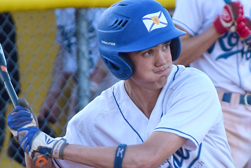Carson Lanceleve crossed the plate after a triple by Callum Bouma for the only run Colchester would score in an 8-1 loss to Chepstow, Ont., at the U19 fast pitch championships in Napanee.