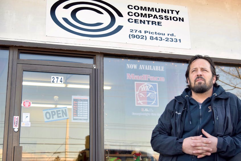 Rick Leclerc has focused on supplying cheap and accessible medicinal marijuana for those dealing with chronic pain or illness for the last year, and has modeled Community Compassion Centre as a not-for-profit centre for members to hang out, get support and feel safe. Cody McEachern/Truro Daily News