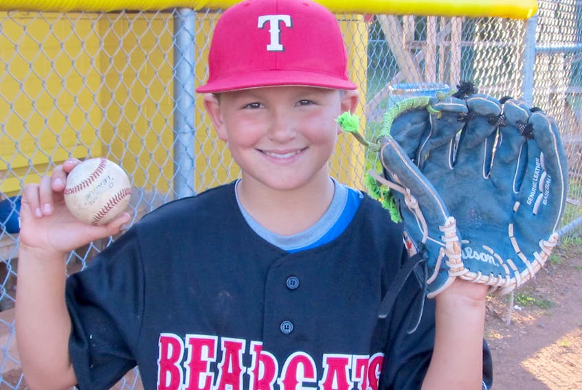 Mathew Scullion loves to play baseball. He played this past summer with the Truro Bearcats U11 Tier 1 team.