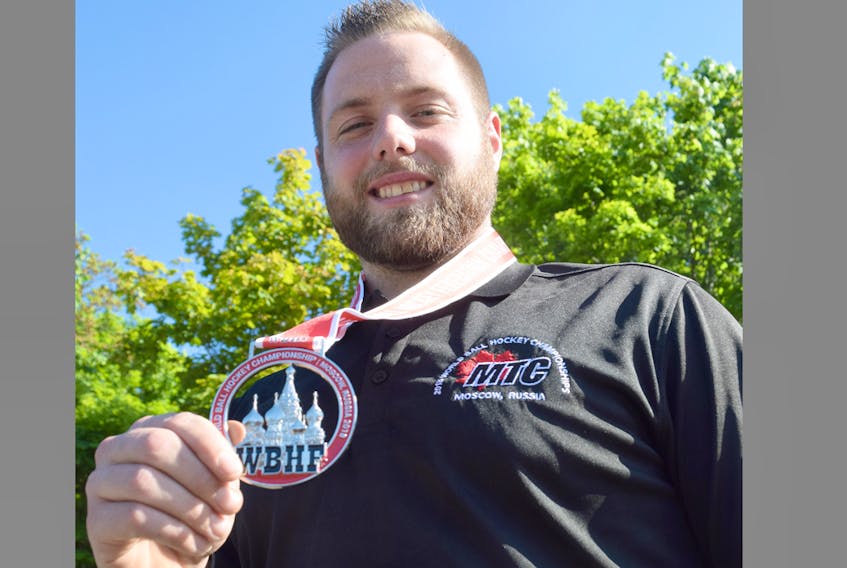 Truro’s PJ Moore won a silver medal at the 2018 World Ball Hockey Federation championship last week in Moscow.