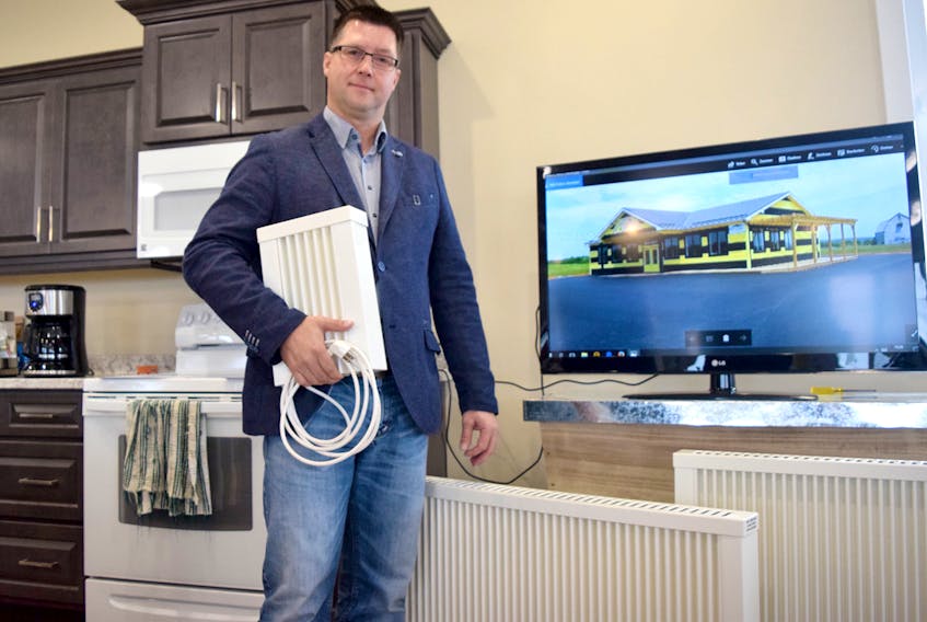 Karsten Irmler, a heating systems specialist, travelled from Germany to showcase and educate the public on the new ELKAtherm electric heaters during a public information session recently at Golden Green in Upper Onslow.
Cody McEachern/Truro Daily News