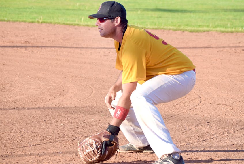 Patrick Stewart, who plays in the Shooters Bar and Grill Fastpitch League with the Brookfield Elks, will compete for the East Hants Mastodons at the Canadian senior men’s championship next week in St. Croix.