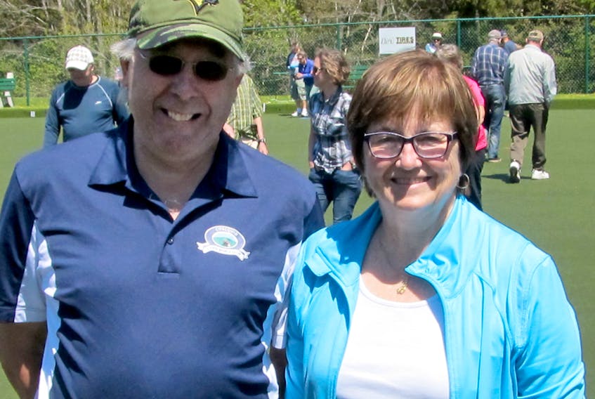 Chris Donnachie, left, and Helen Brightman are keen members of the Cobequid Lawn Bowls Club.