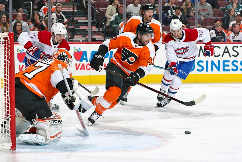 Andrew MacDonald, who played junior A hockey with the Truro Bearcats for the 2003-04 and 2004-05 seasons, has patrolled the blueline for the Philadelphia Flyers for the past five seasons. Jana Chytilova/NHLI via Getty Images