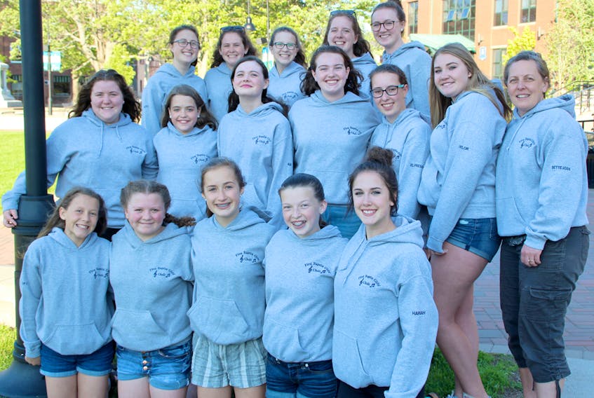 Members of the First Baptist Girls Choir are, front row, from left, Delia MacKinnon, Trinity Lattie, Ingrid Schrock, Marly MacEachern and Hannah Huntley; second row, Emilie MacKillop, Ella Benoit, Abi MacKenzie, Lauren Farrell, Rachel Pring, Taylor Cavicchi, Bette Pring (artistic director); third row Eliana Schrock, Emily MacKinnon, Jillian MacKinnon, Lianna Dykeman and Oula Maguire.