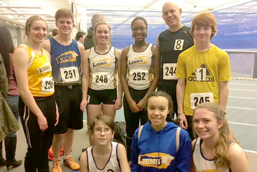 The Truro Lions, a small but mighty track and field club, roared to a sixth-place finish at the recent Athletics Nova Scotia indoor championships. Some members of the team who took part in the completion are, front row, from left, Logan Johnstone, Willa Evans and Mira Alexander; second row, Erin McCavour, Ian Wheeler, Sidney Kharma, Martha Yiridoe, Tim Boutilier and Colby Burnham.