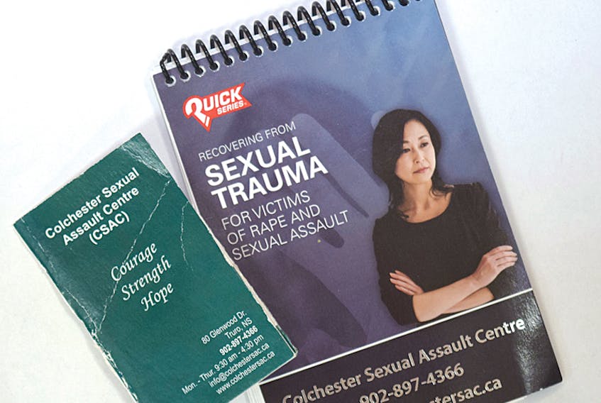 A Truro woman says she reported she'd been raped at the hospital emergency room and was given two pamphlets, little information and was told she would have to go to another hospital to be looked after.