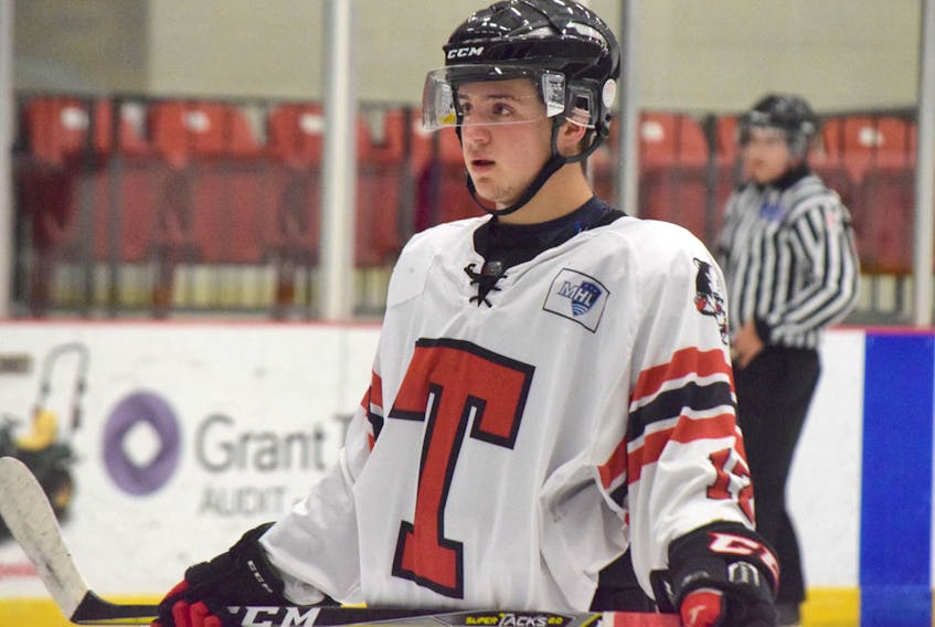 Rookie forward Gavin Hart has been named Truro Bearcats player of the week. File photo