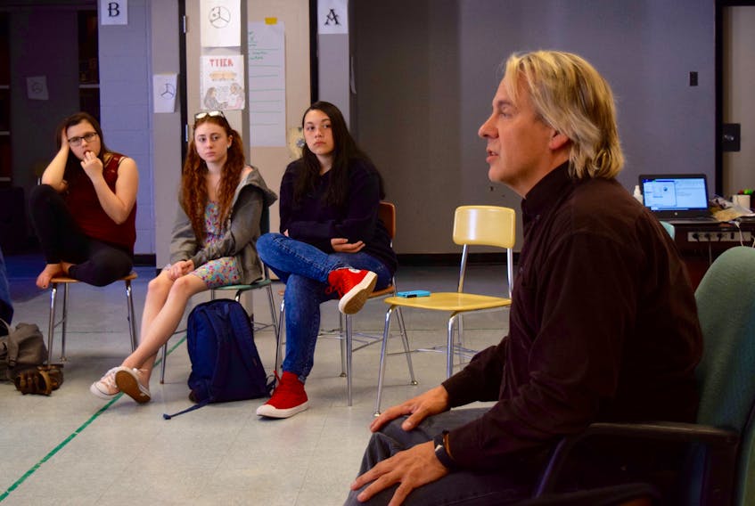 Drew Hayden Taylor was at CEC recently to share his experiences in writing and theatre with a group of Truro drama students. He discussed his work educating others on Indigenous culture through humour and fictional stories.
