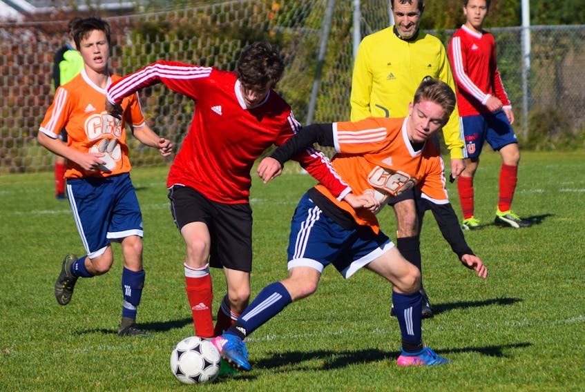 The CEC Cougars can punch their ticket to the boys soccer provincial championship with a win this week. In action Saturday the Cougars downed the Royals 5-0 in a regional Division 1 final.
CODY MCEACHERN-TRURO DAILY NEWS
