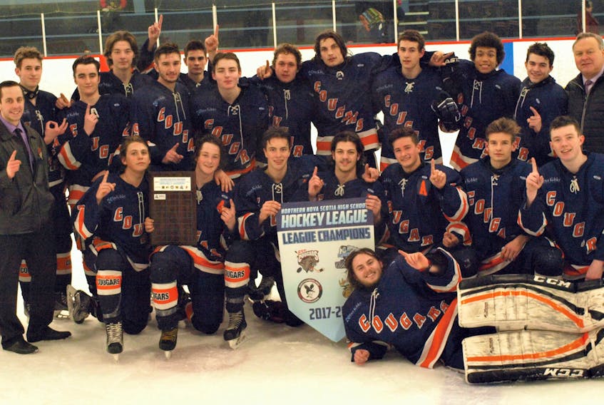 The CEC Cougars are off to the Northumberland Regional High School Hockey Championship after winning the northern Nova Scotia title on the weekend. The Cougars defeated North Nova 6-4 in the final and staged a dramatic 7-6 double-overtime win against Northumberland regional high in the semifinal.