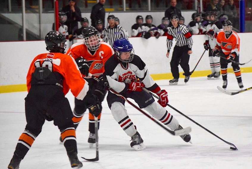The Bantom AA Sackville Flyers took out the Bantom AA Truro Bearcats 4-2 Wednesday in their first game of the annual Mike Schmitt Memorial Hockey Tournament at Colchester Legion Stadium. The tournament runs from until Dec. 30 at Colchester County arenas in Truro, Debert and Brookfield.