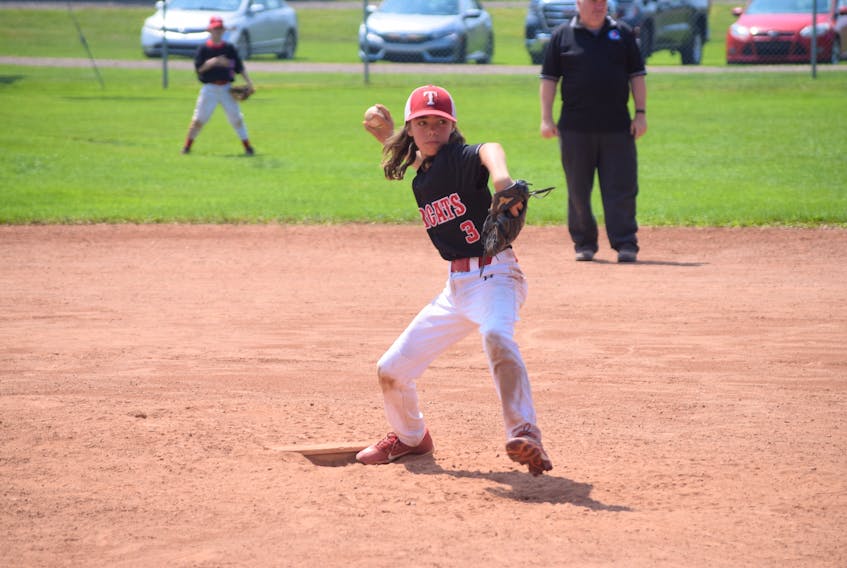 Truro pitcher Austin Cooper lines up a shot during his team’s afternoon match against the Halifax Mets on Saturday.