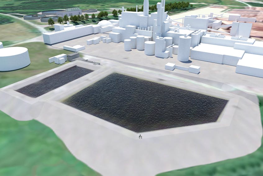 An artist's drawing provided by Northern Pulp shows its proposed effluent treatment plant that would replace its Boat Harbour facility.