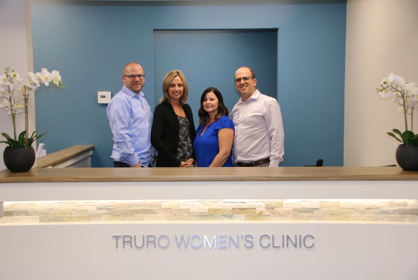 The Truro Women’s Clinic opened earlier this year. Staff consists of, from left, Dr. Aaron Pink; Sandy Baggio, office manager; Roseanne Saulnier, receptionist; and Dr. Angus Murray.