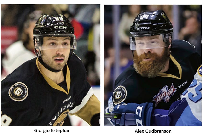 Giorgio Estephan and Alex Gudbranson are the latest member of the reigning ECHL champion Newfoundland Growlers to sign new AHL deals that keep them within the Toronto Maple Leafs organization. — Newfoundland Growlers photos
