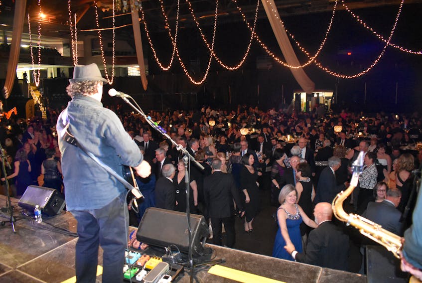 The band, High Society plays in front of a sold-out crowd at the third annual United Way Winter Gala at Centre 200 on Saturday to help raise money to reduce child poverty in Cape Breton that saw over 900 people attend.