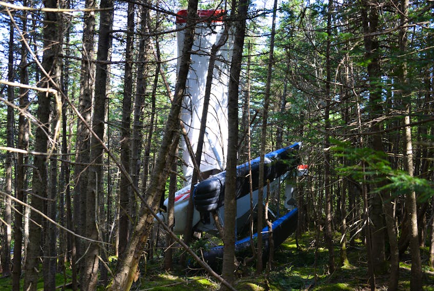 A sea plane crashed in Lower Island Cove Monday. — Photo courtesy of Ed Hopkins